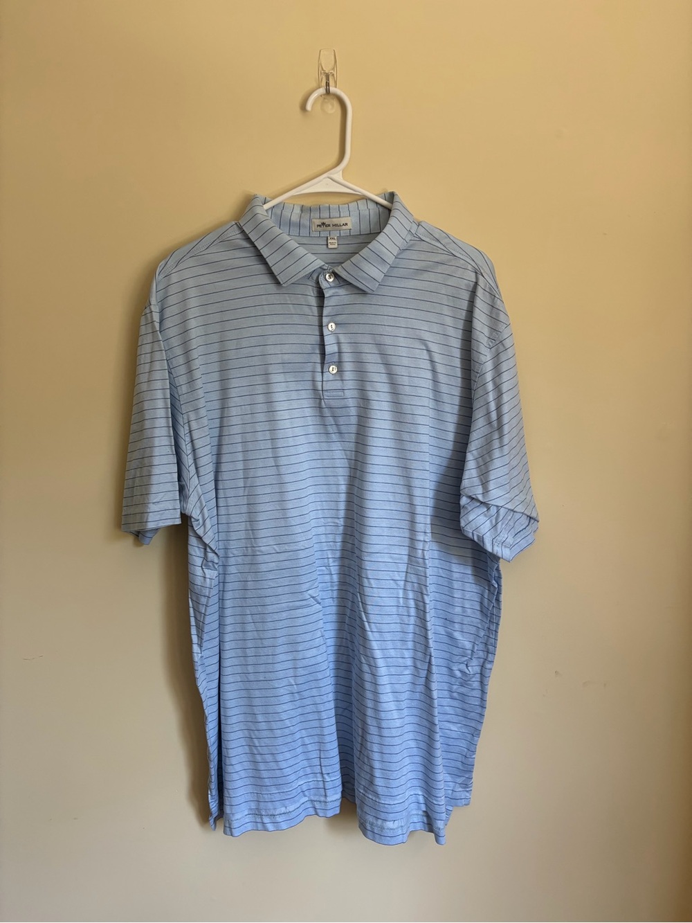Peter Millar Light Blue Thin-Striped Polo
